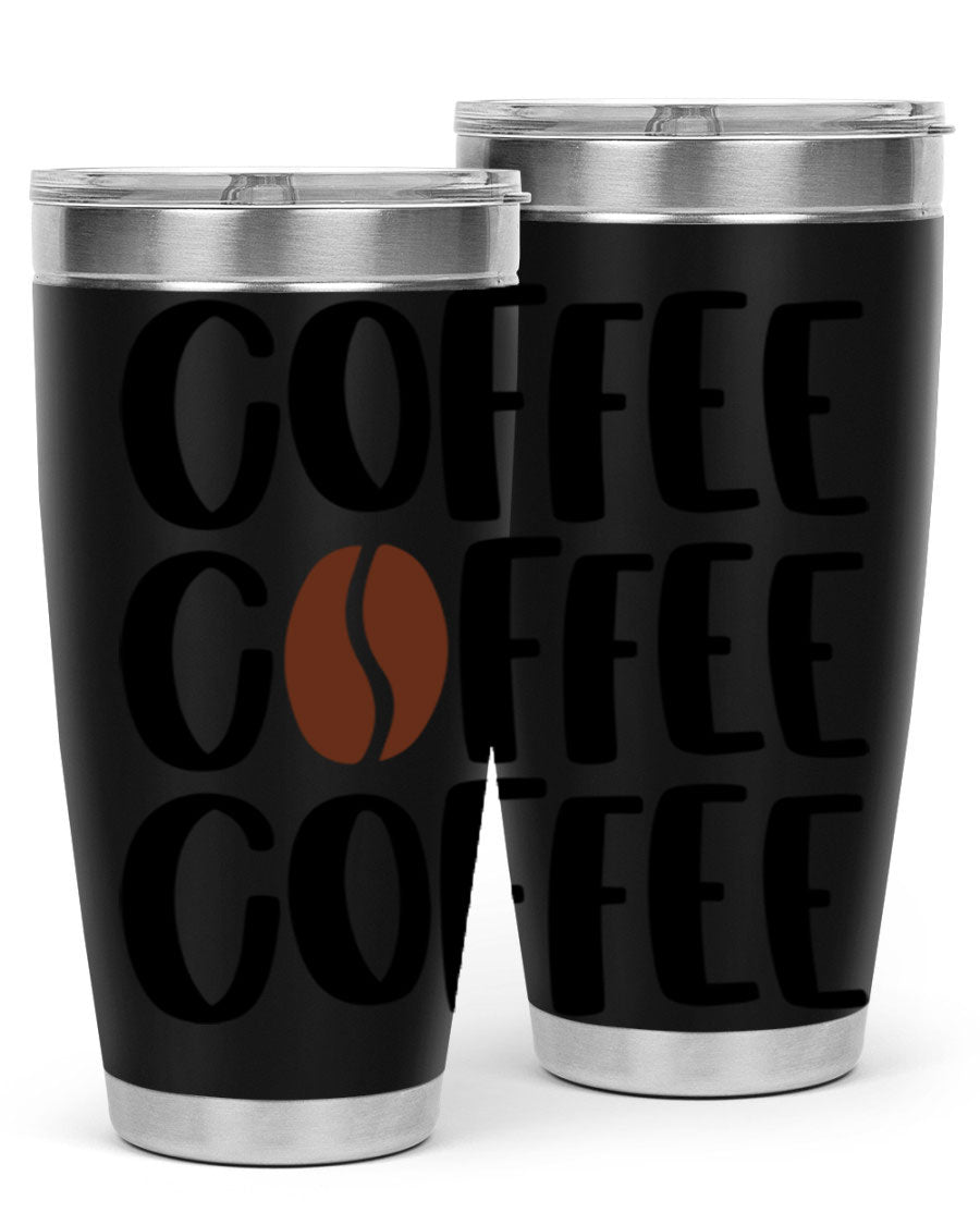 Coffee Coffee Coffee 168# Tumbler in stainless steel with a sleek design, perfect for hot and cold beverages.