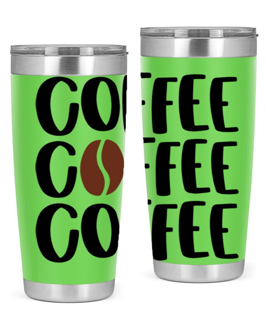 Coffee Coffee Coffee 168# Tumbler in stainless steel with a sleek design, perfect for hot and cold beverages.