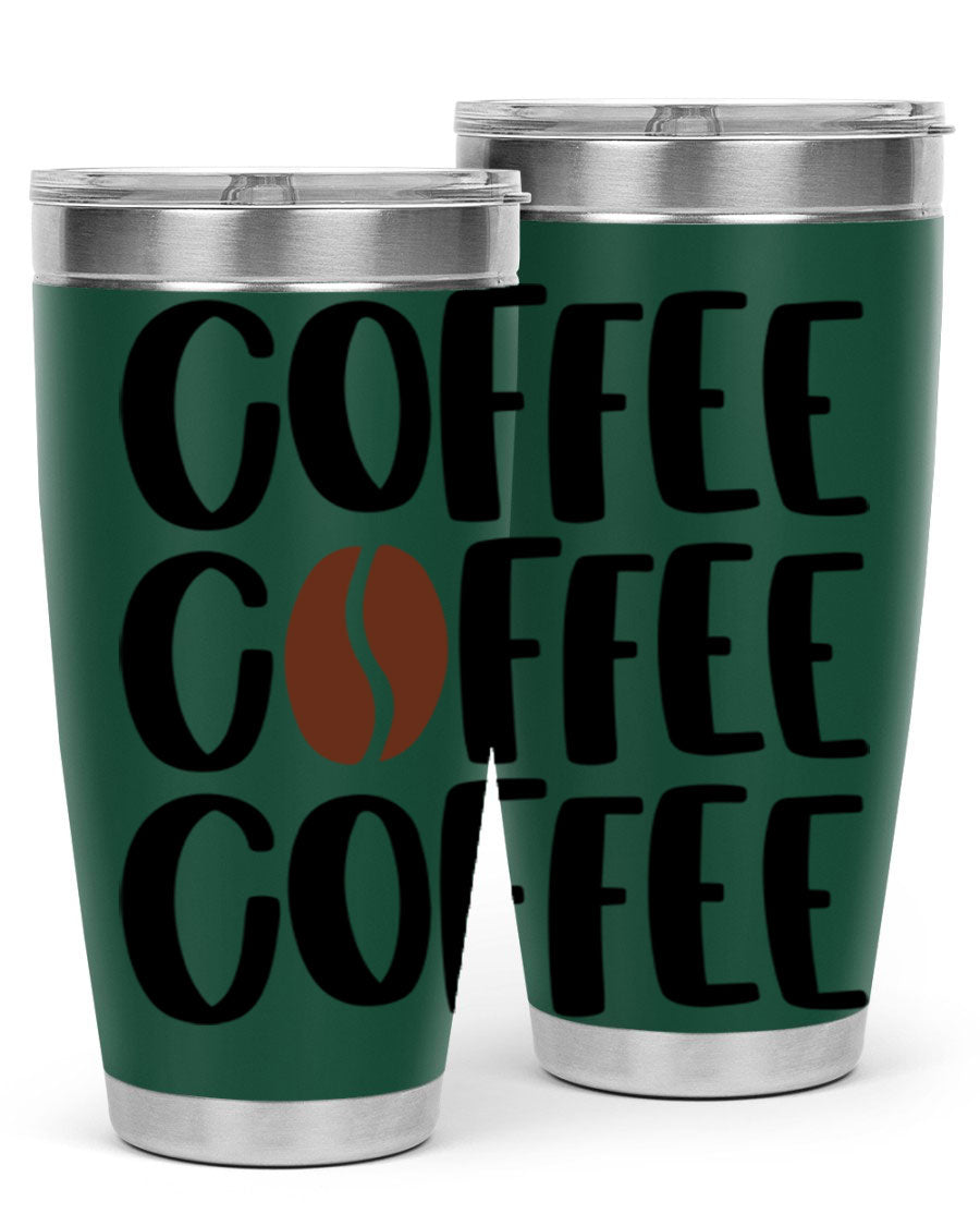 Coffee Coffee Coffee 168# Tumbler in stainless steel with a sleek design, perfect for hot and cold beverages.