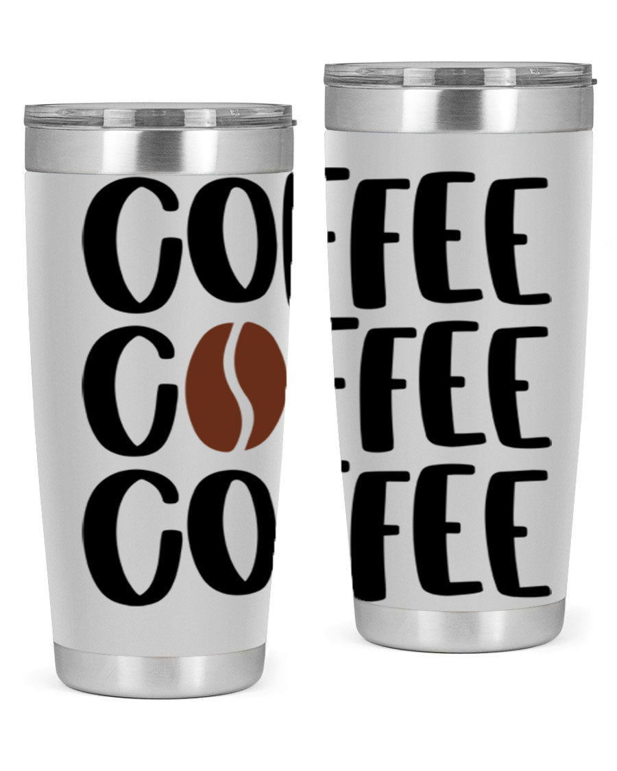 Coffee Coffee Coffee 168# Tumbler in stainless steel with a sleek design, perfect for hot and cold beverages.