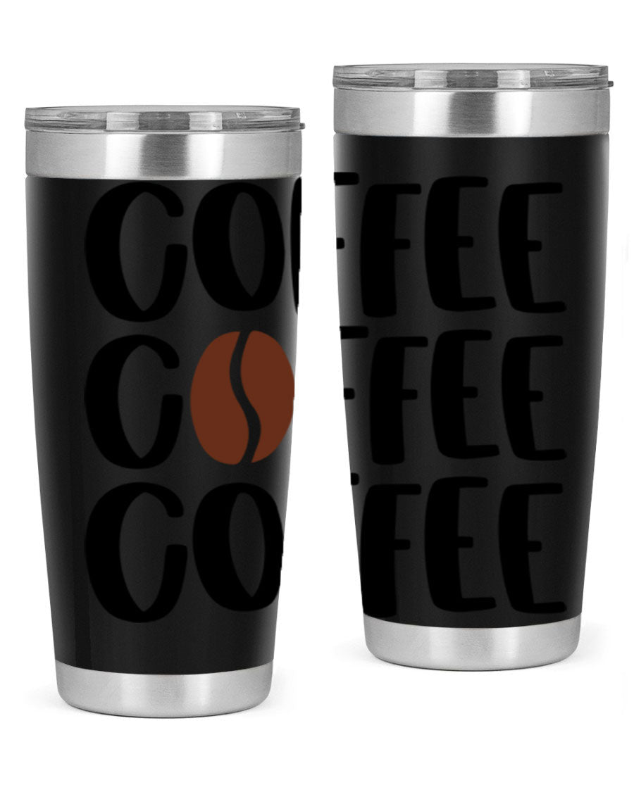 Coffee Coffee Coffee 168# Tumbler in stainless steel with a sleek design, perfect for hot and cold beverages.