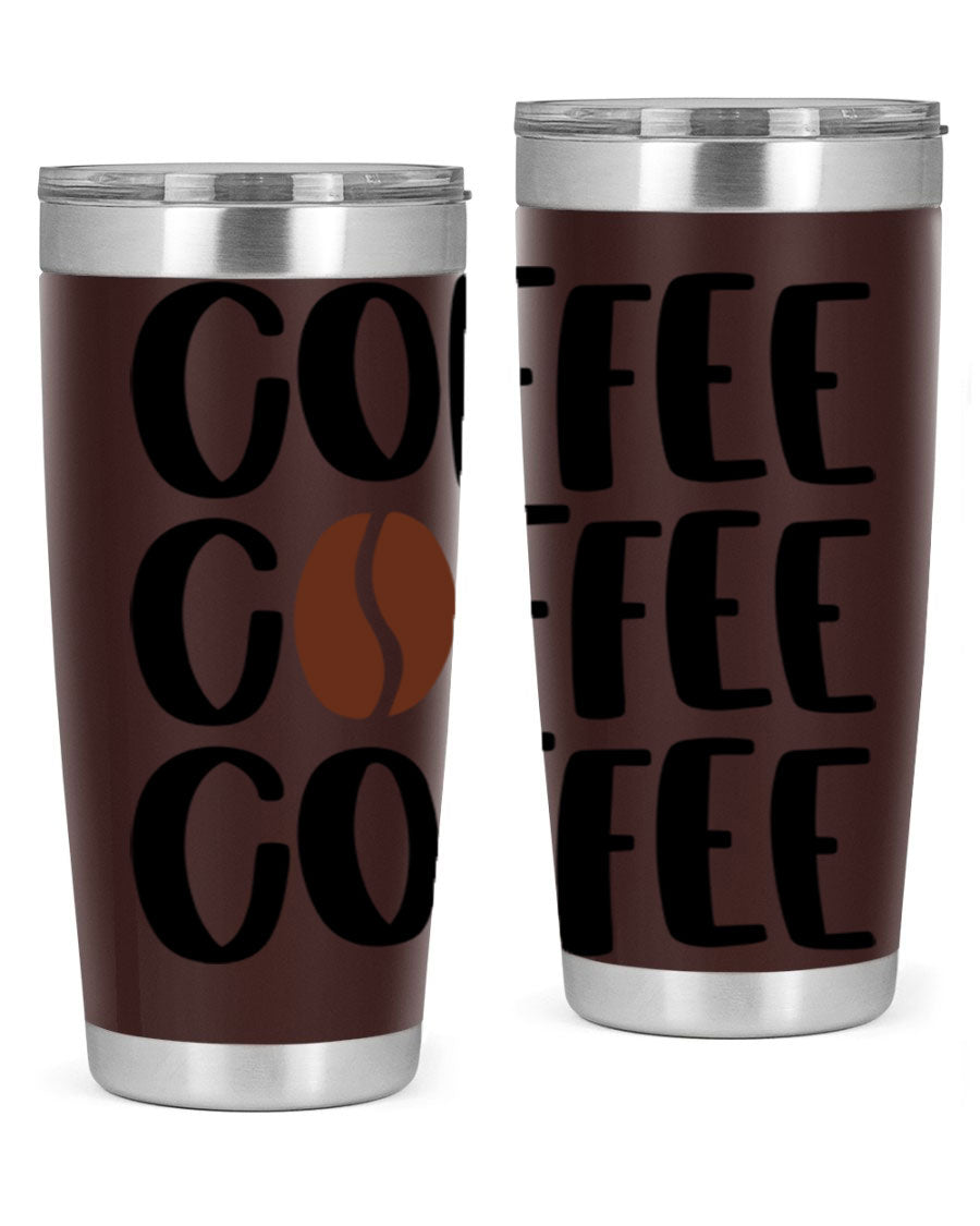 Coffee Coffee Coffee 168# Tumbler in stainless steel with a sleek design, perfect for hot and cold beverages.