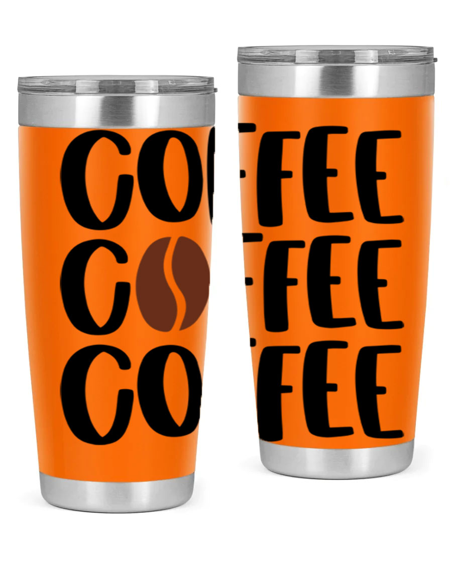 Coffee Coffee Coffee 168# Tumbler in stainless steel with a sleek design, perfect for hot and cold beverages.