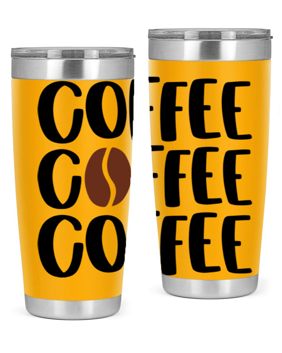 Coffee Coffee Coffee 168# Tumbler in stainless steel with a sleek design, perfect for hot and cold beverages.