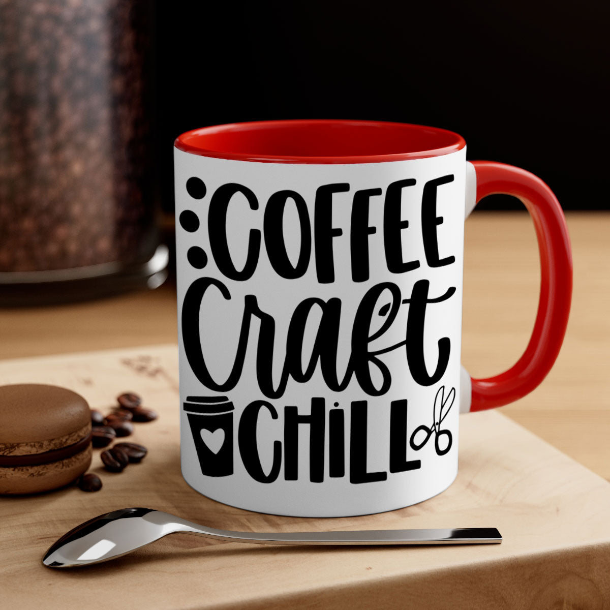 Coffee Craft Chill 42# Mug in five vibrant colors with a glossy finish and easy-grip handle.