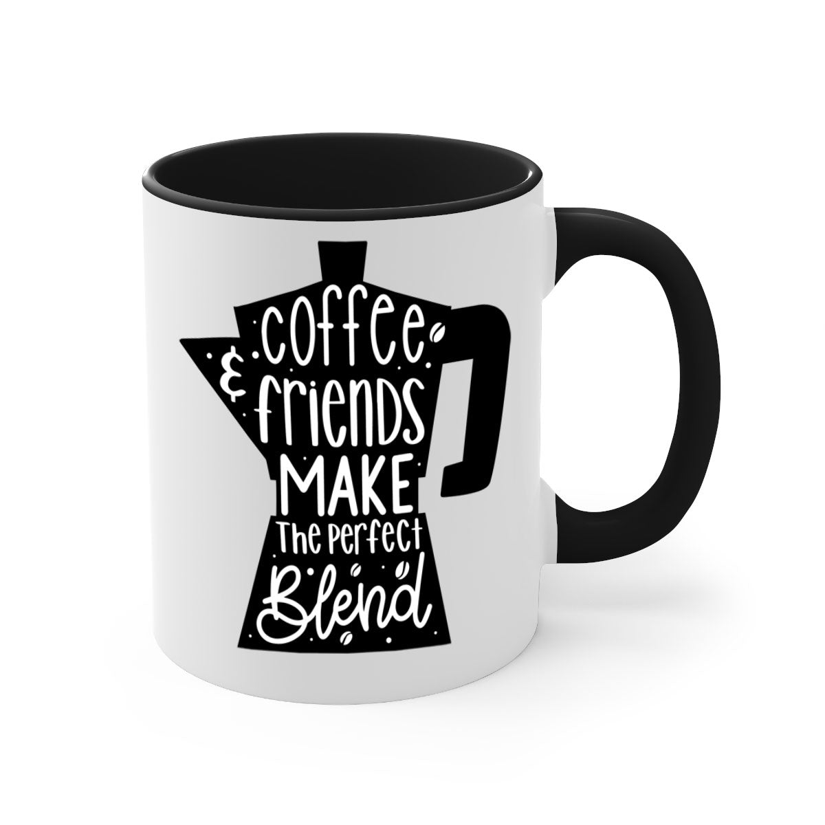 Coffee Friends Make 178# Mug featuring a two-tone design with a colored handle and glossy finish, available in multiple colors.