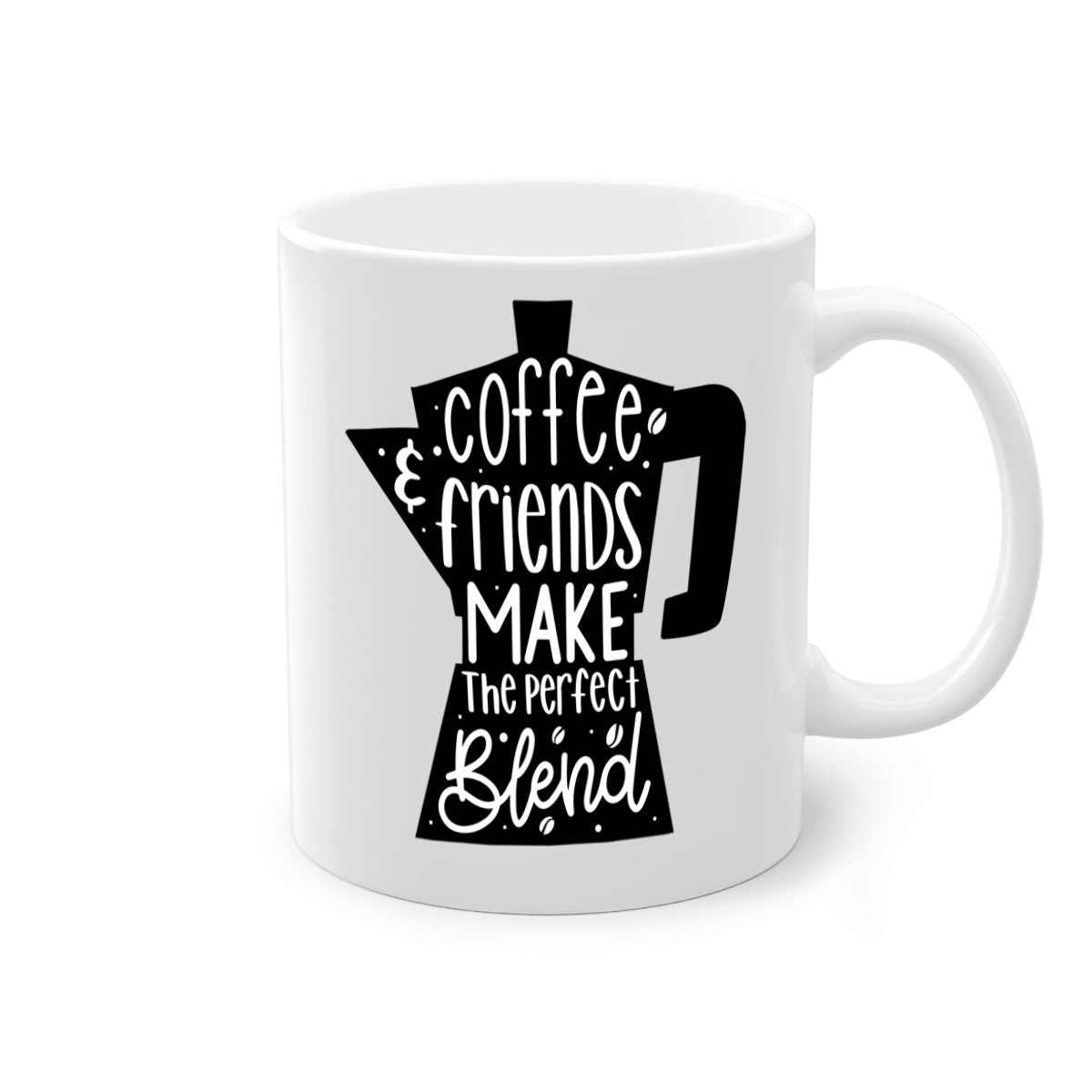 Coffee Friends Make 178# Mug featuring a two-tone design with a colored handle and glossy finish, available in multiple colors.