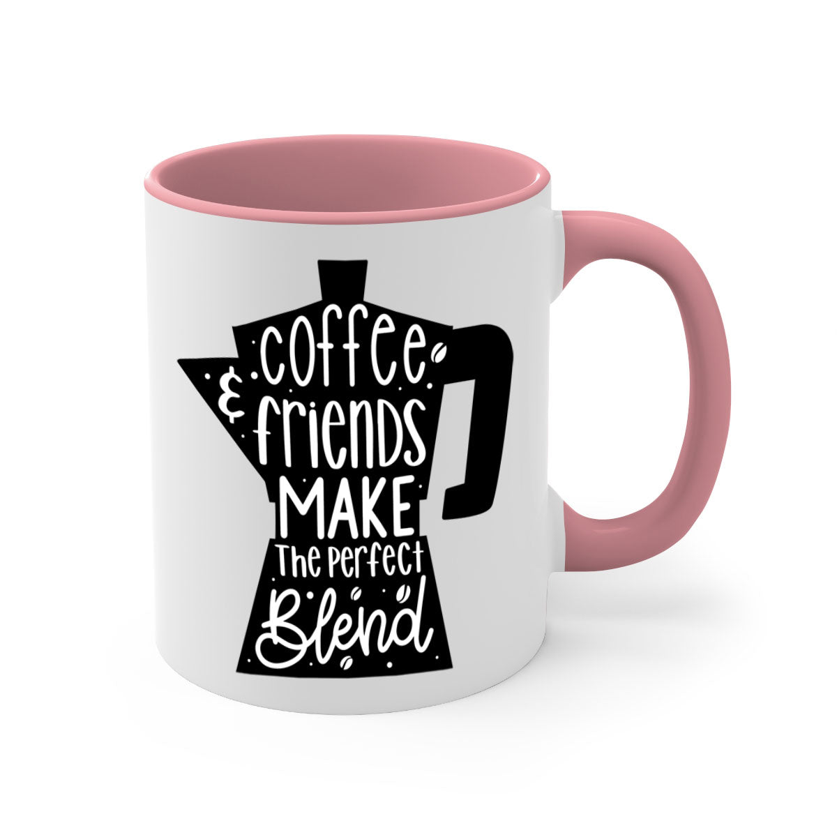 Coffee Friends Make 178# Mug featuring a two-tone design with a colored handle and glossy finish, available in multiple colors.
