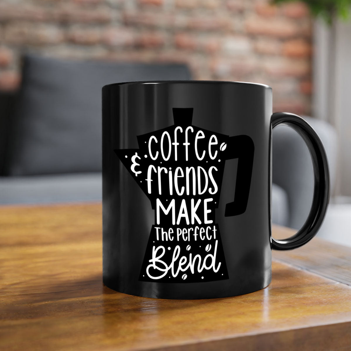 Coffee Friends Make 178# Mug featuring a two-tone design with a colored handle and glossy finish, available in multiple colors.