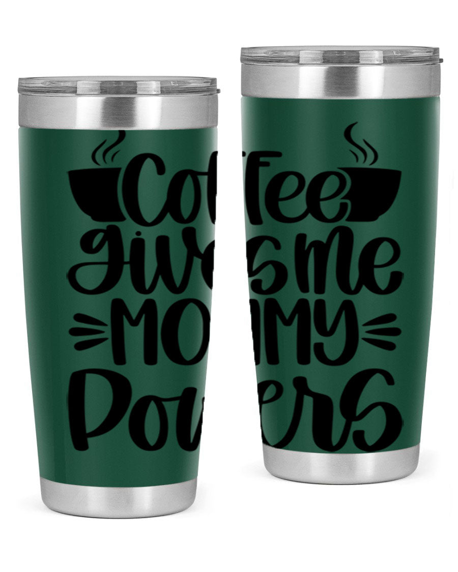 Coffee Gives Me Mommy 162# Tumbler in stainless steel with a stylish design, perfect for hot and cold beverages.