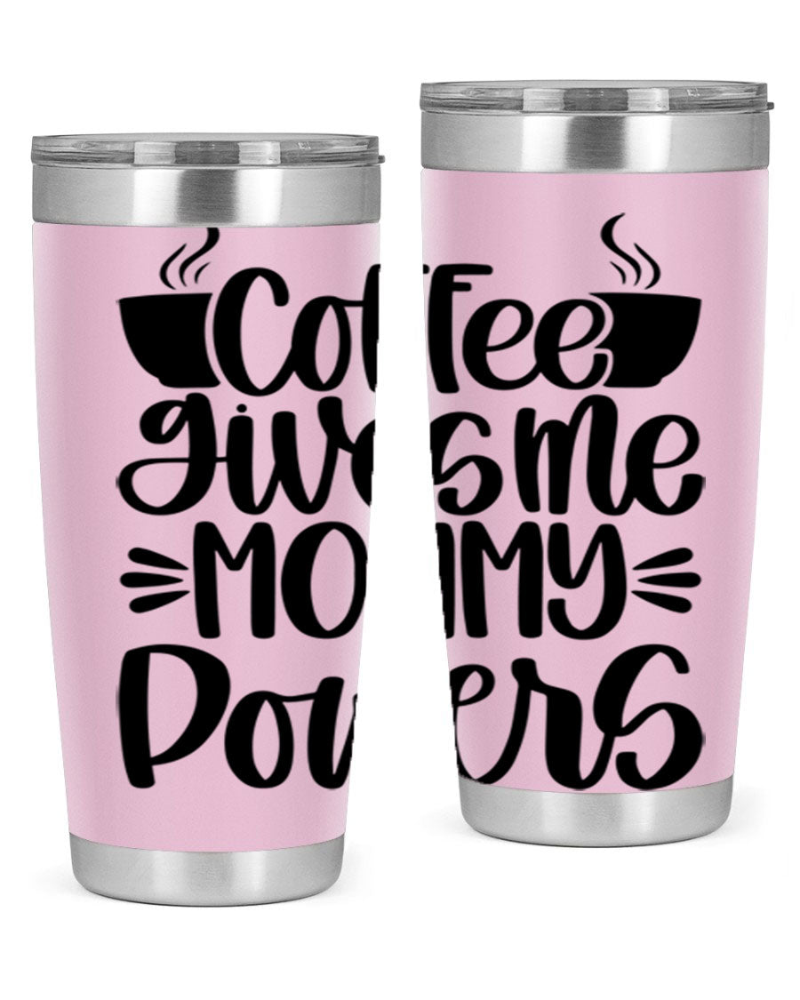 Coffee Gives Me Mommy 162# Tumbler in stainless steel with a stylish design, perfect for hot and cold beverages.