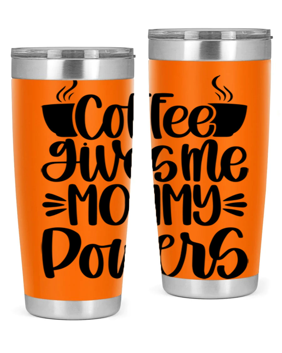 Coffee Gives Me Mommy 162# Tumbler in stainless steel with a stylish design, perfect for hot and cold beverages.