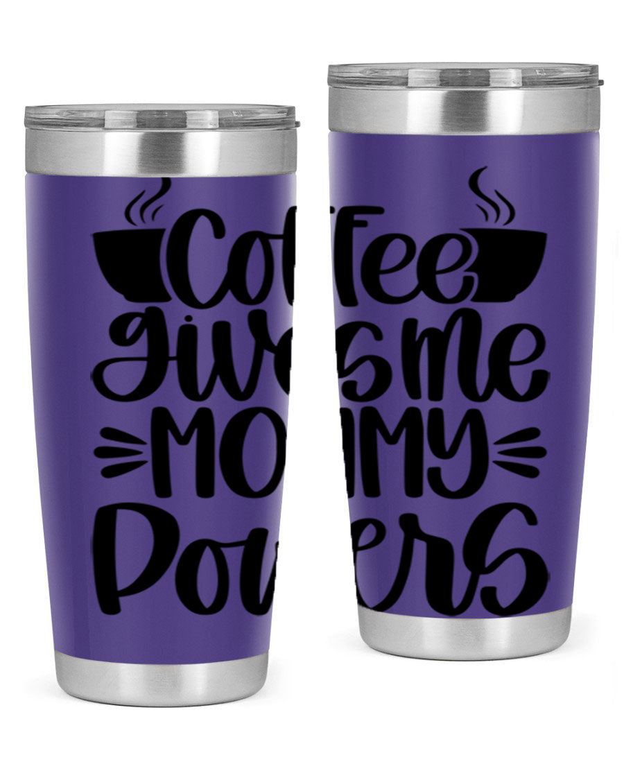 Coffee Gives Me Mommy 162# Tumbler in stainless steel with a stylish design, perfect for hot and cold beverages.