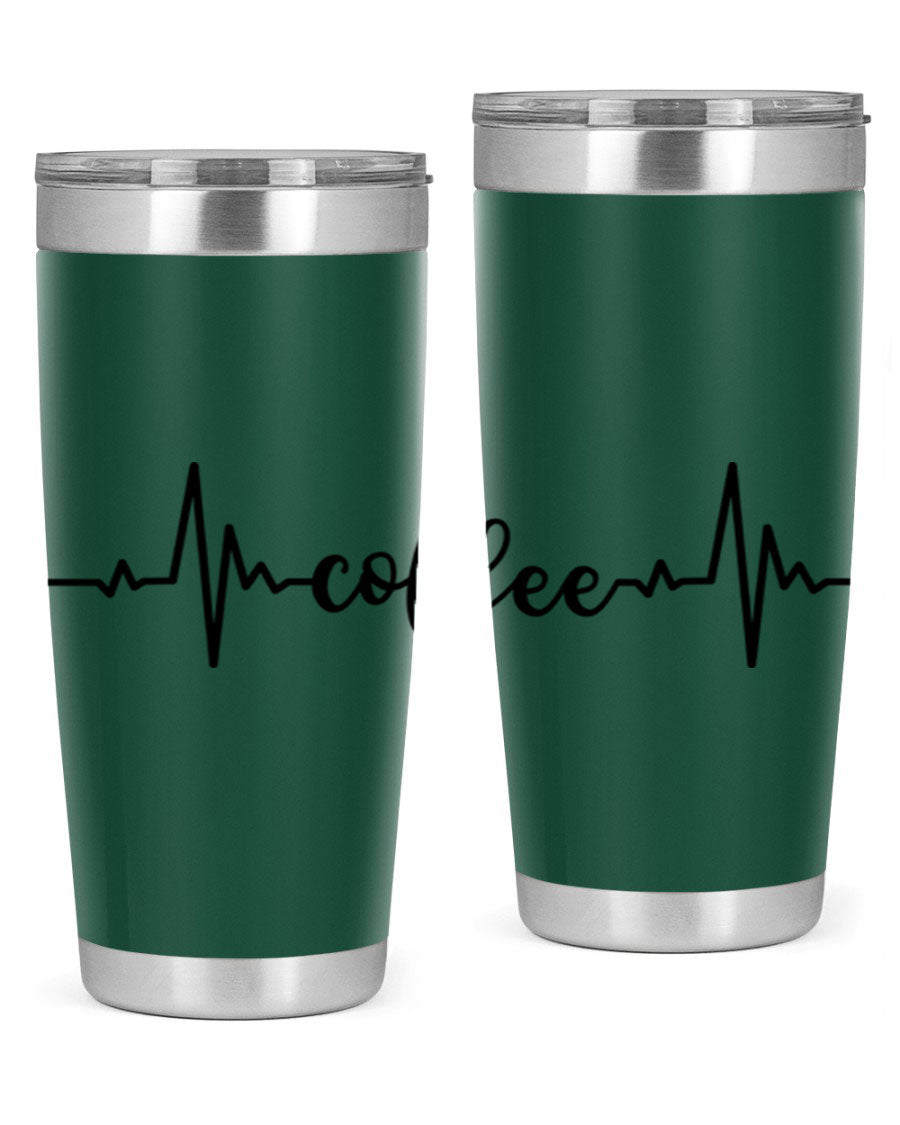 Coffee Heartbeat 246# Tumbler in stainless steel with a sleek design, perfect for hot and cold beverages.