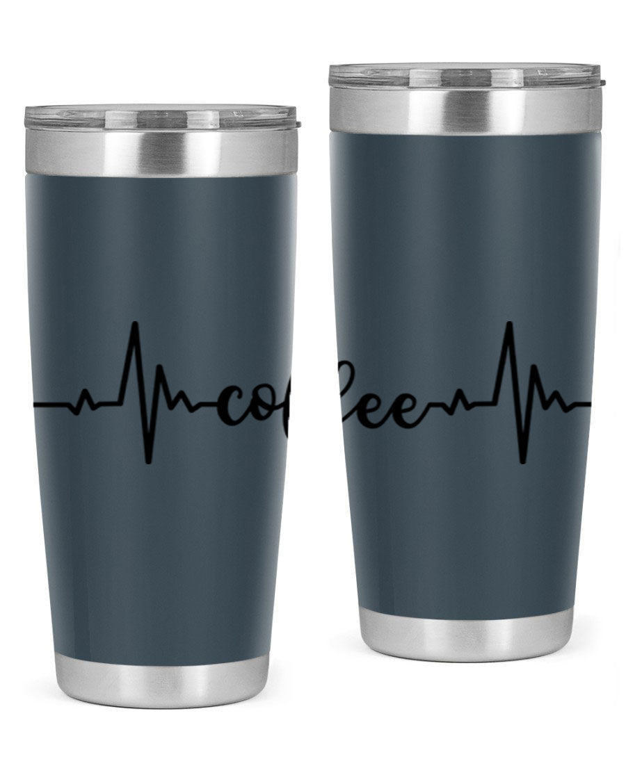 Coffee Heartbeat 246# Tumbler in stainless steel with a sleek design, perfect for hot and cold beverages.