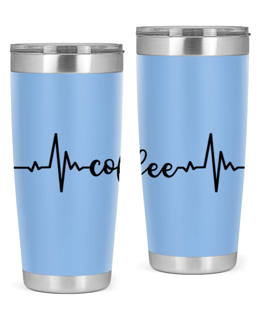 Coffee Heartbeat 246# Tumbler in stainless steel with a sleek design, perfect for hot and cold beverages.