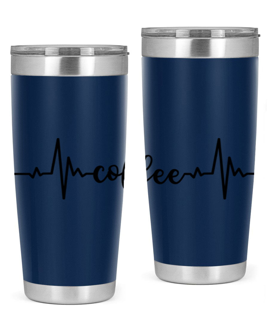Coffee Heartbeat 246# Tumbler in stainless steel with a sleek design, perfect for hot and cold beverages.