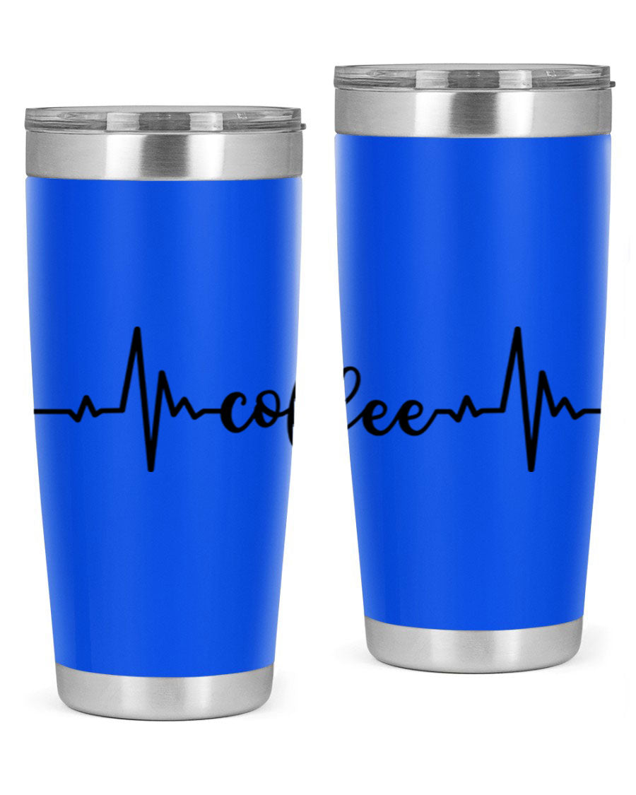 Coffee Heartbeat 246# Tumbler in stainless steel with a sleek design, perfect for hot and cold beverages.