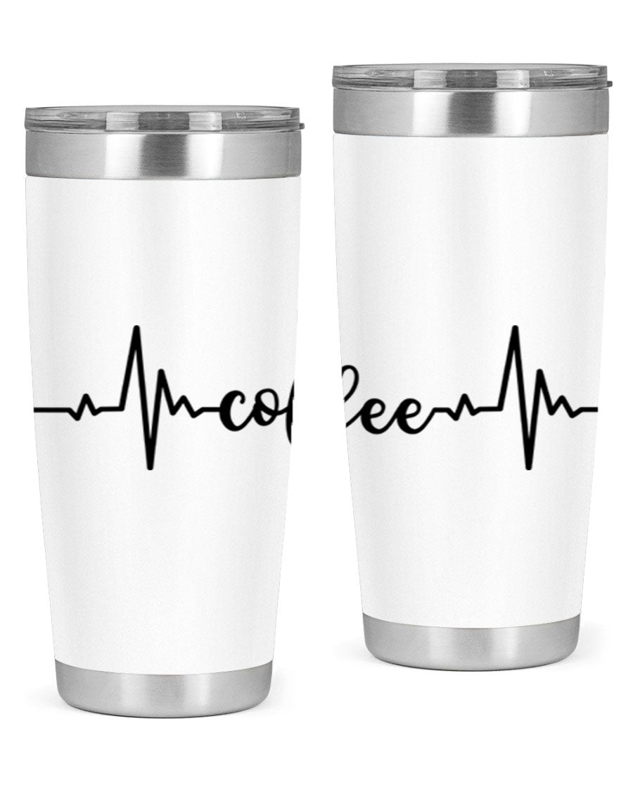 Coffee Heartbeat 246# Tumbler in stainless steel with a sleek design, perfect for hot and cold beverages.