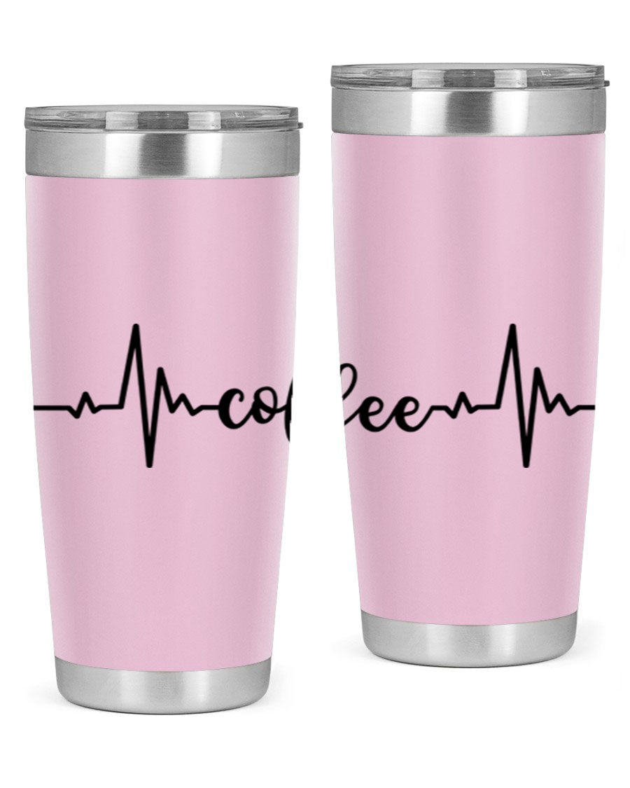 Coffee Heartbeat 246# Tumbler in stainless steel with a sleek design, perfect for hot and cold beverages.