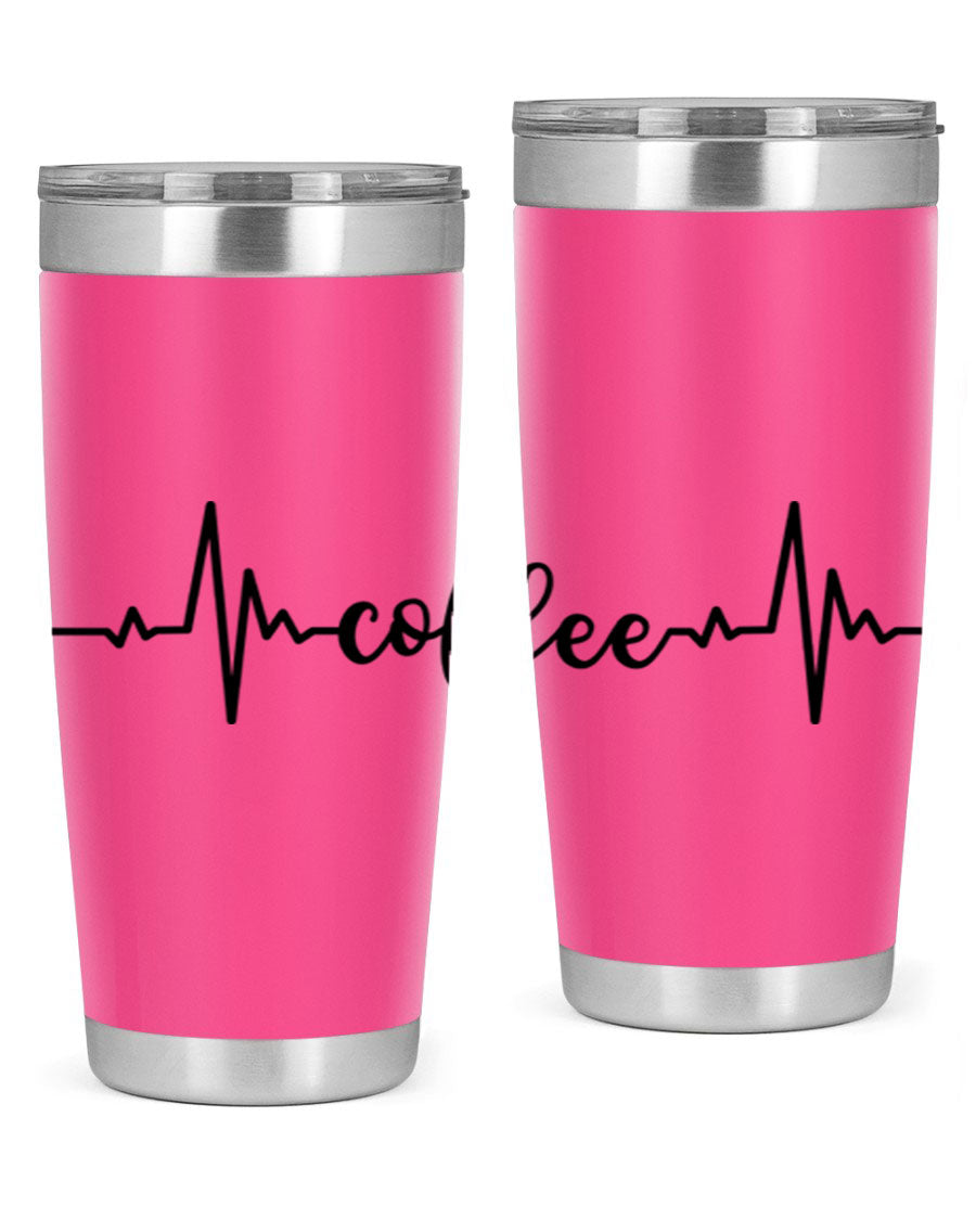 Coffee Heartbeat 246# Tumbler in stainless steel with a sleek design, perfect for hot and cold beverages.