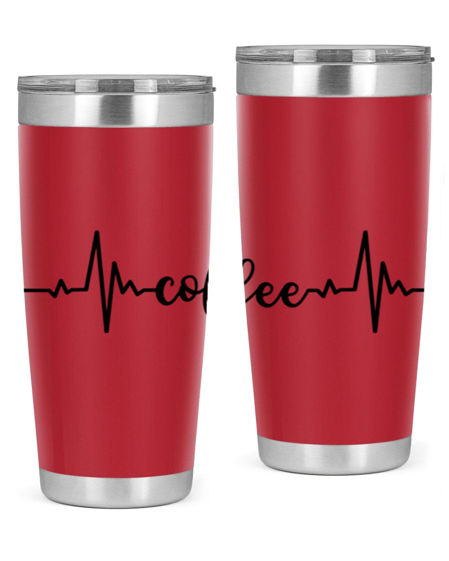 Coffee Heartbeat 246# Tumbler in stainless steel with a sleek design, perfect for hot and cold beverages.
