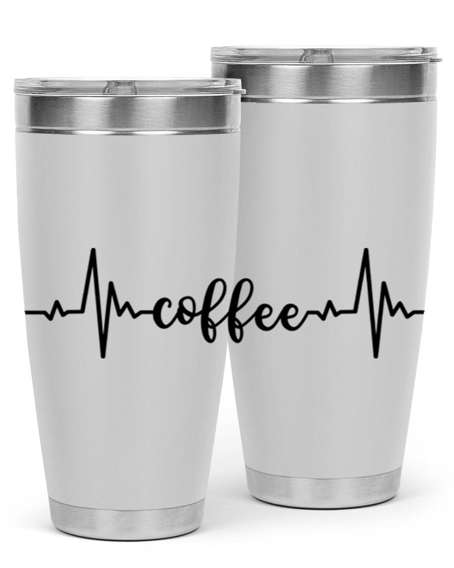 Coffee Heartbeat 246# Tumbler in stainless steel with a sleek design, perfect for hot and cold beverages.