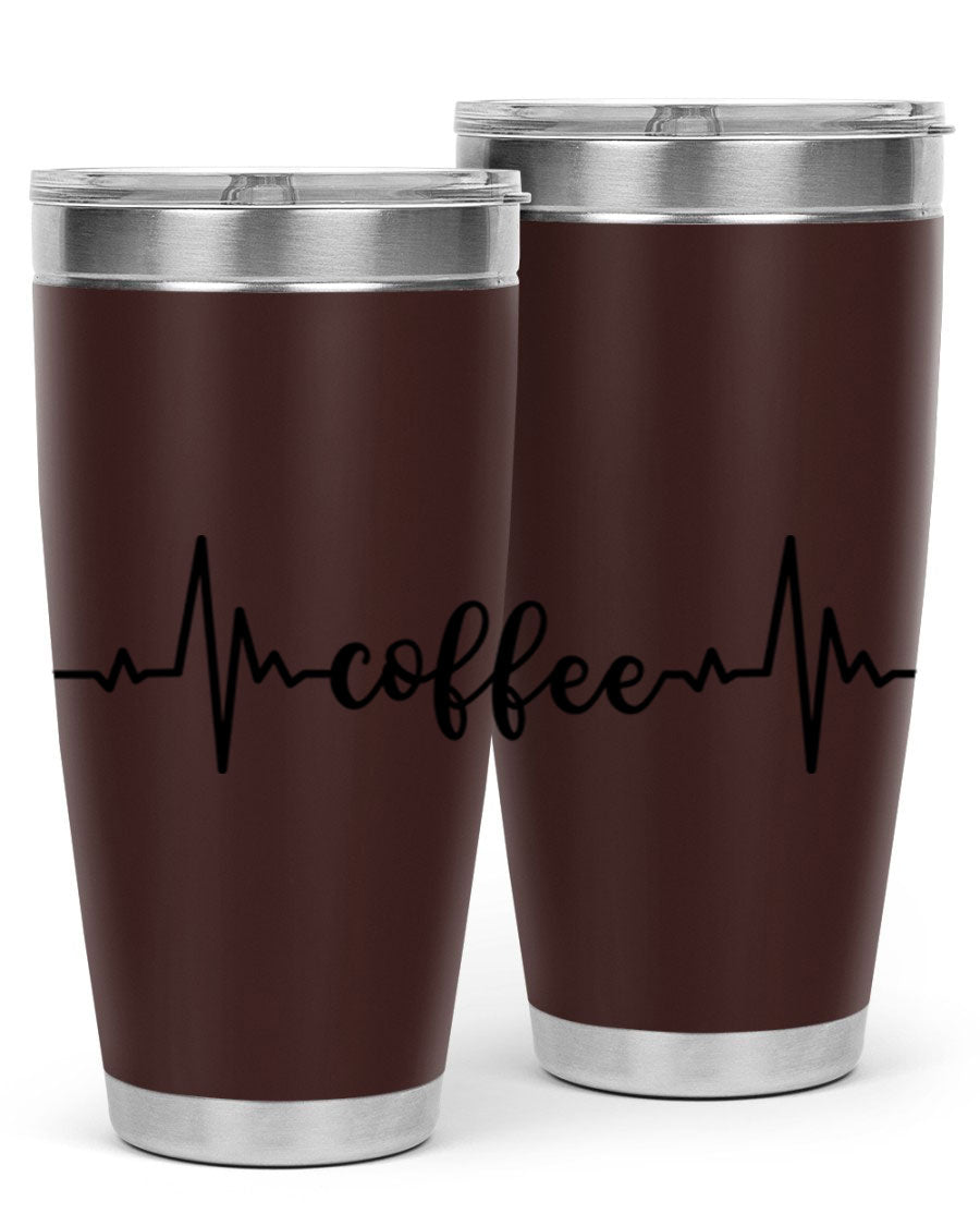 Coffee Heartbeat 246# Tumbler in stainless steel with a sleek design, perfect for hot and cold beverages.