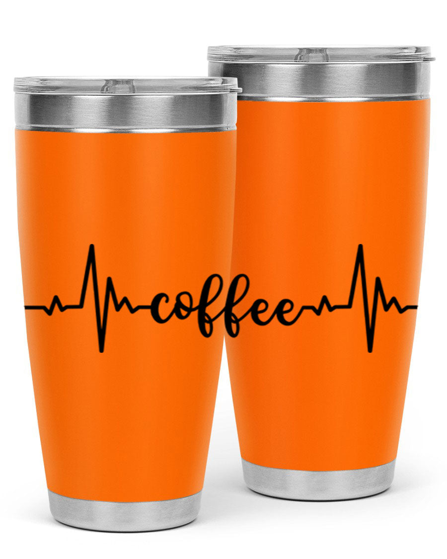 Coffee Heartbeat 246# Tumbler in stainless steel with a sleek design, perfect for hot and cold beverages.