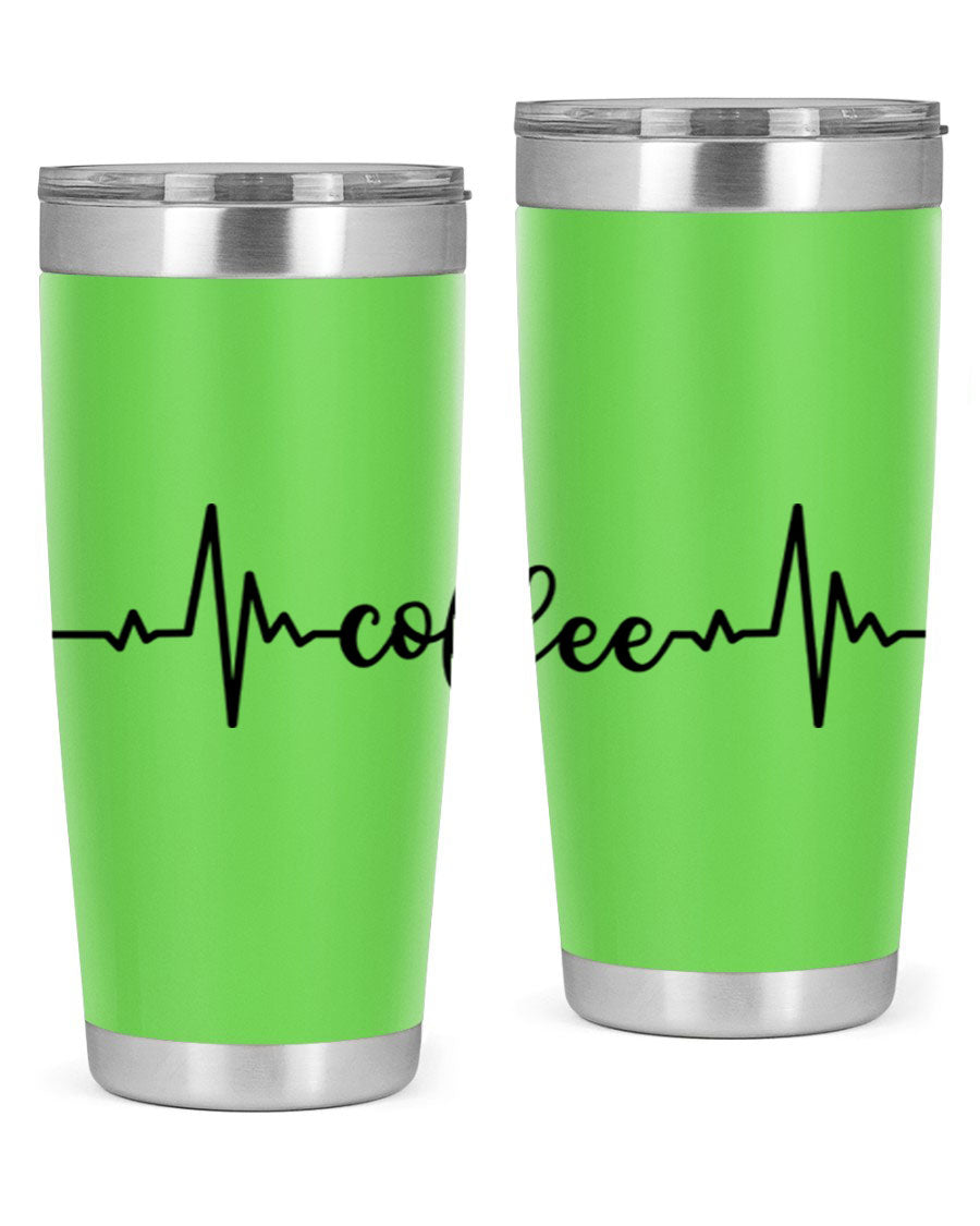 Coffee Heartbeat 246# Tumbler in stainless steel with a sleek design, perfect for hot and cold beverages.