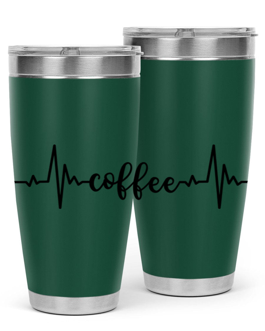 Coffee Heartbeat 246# Tumbler in stainless steel with a sleek design, perfect for hot and cold beverages.