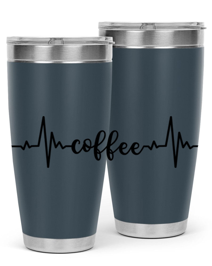 Coffee Heartbeat 246# Tumbler in stainless steel with a sleek design, perfect for hot and cold beverages.