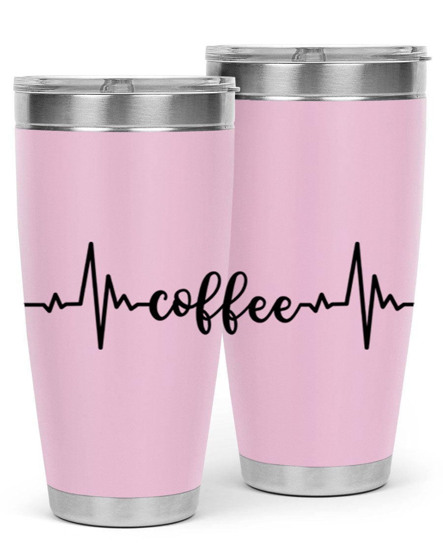 Coffee Heartbeat 246# Tumbler in stainless steel with a sleek design, perfect for hot and cold beverages.