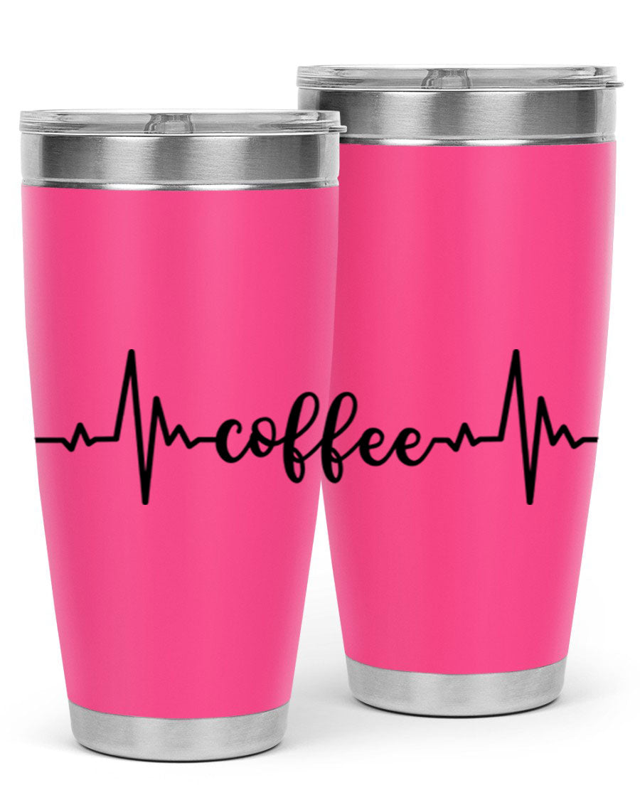 Coffee Heartbeat 246# Tumbler in stainless steel with a sleek design, perfect for hot and cold beverages.
