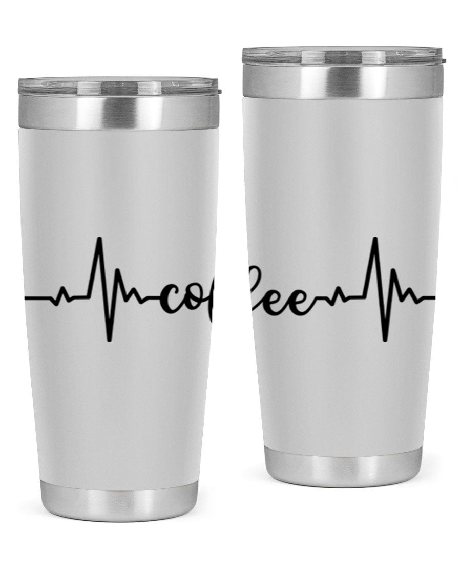 Coffee Heartbeat 246# Tumbler in stainless steel with a sleek design, perfect for hot and cold beverages.