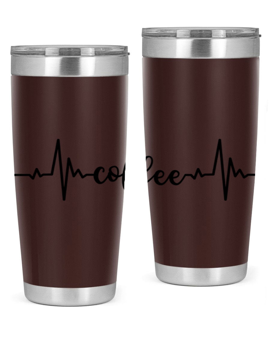 Coffee Heartbeat 246# Tumbler in stainless steel with a sleek design, perfect for hot and cold beverages.