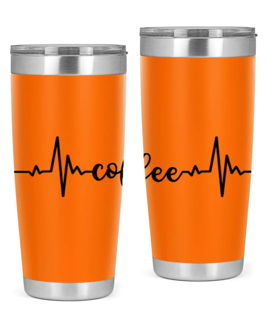 Coffee Heartbeat 246# Tumbler in stainless steel with a sleek design, perfect for hot and cold beverages.