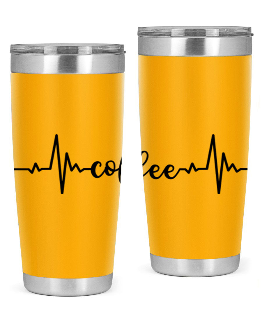 Coffee Heartbeat 246# Tumbler in stainless steel with a sleek design, perfect for hot and cold beverages.
