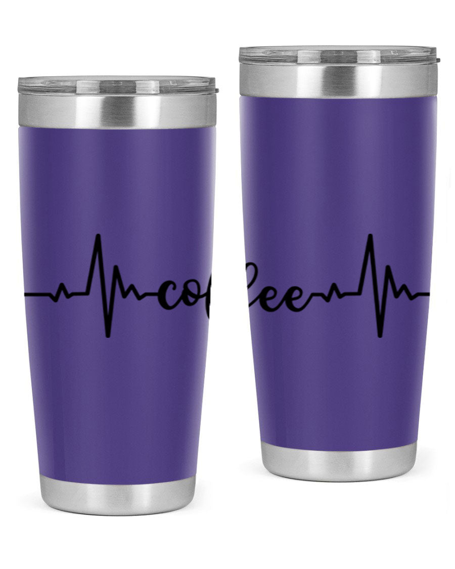 Coffee Heartbeat 246# Tumbler in stainless steel with a sleek design, perfect for hot and cold beverages.