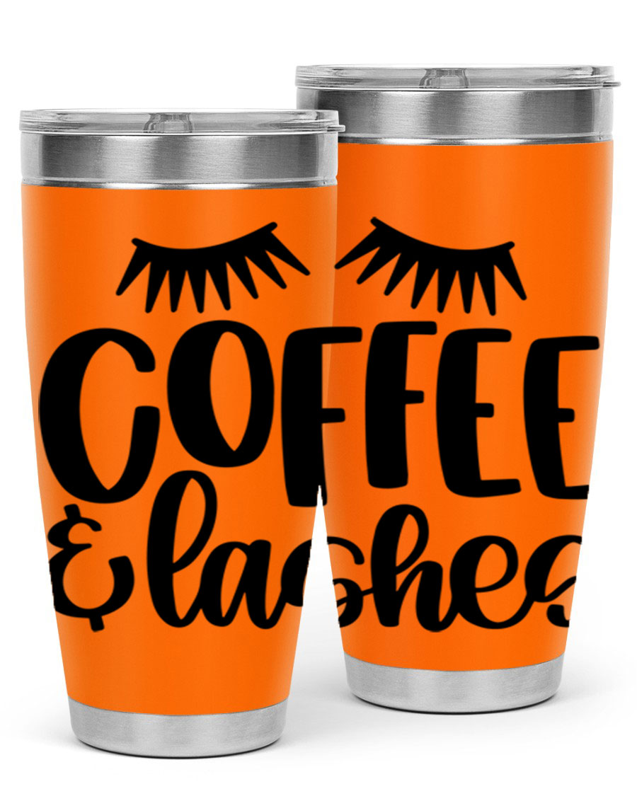Coffee Lashes 177# Tumbler in stainless steel with a stylish design, perfect for hot and cold beverages.