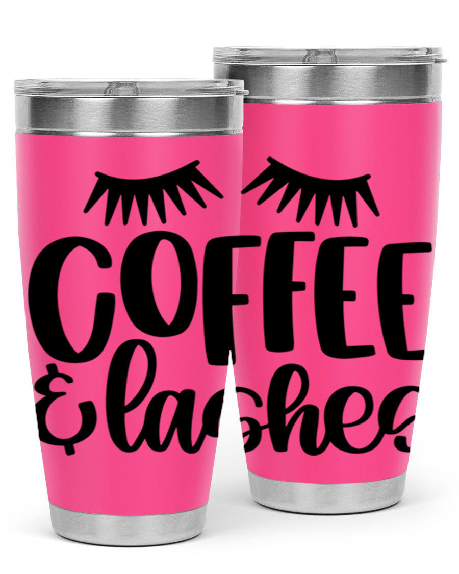 Coffee Lashes 177# Tumbler in stainless steel with a stylish design, perfect for hot and cold beverages.