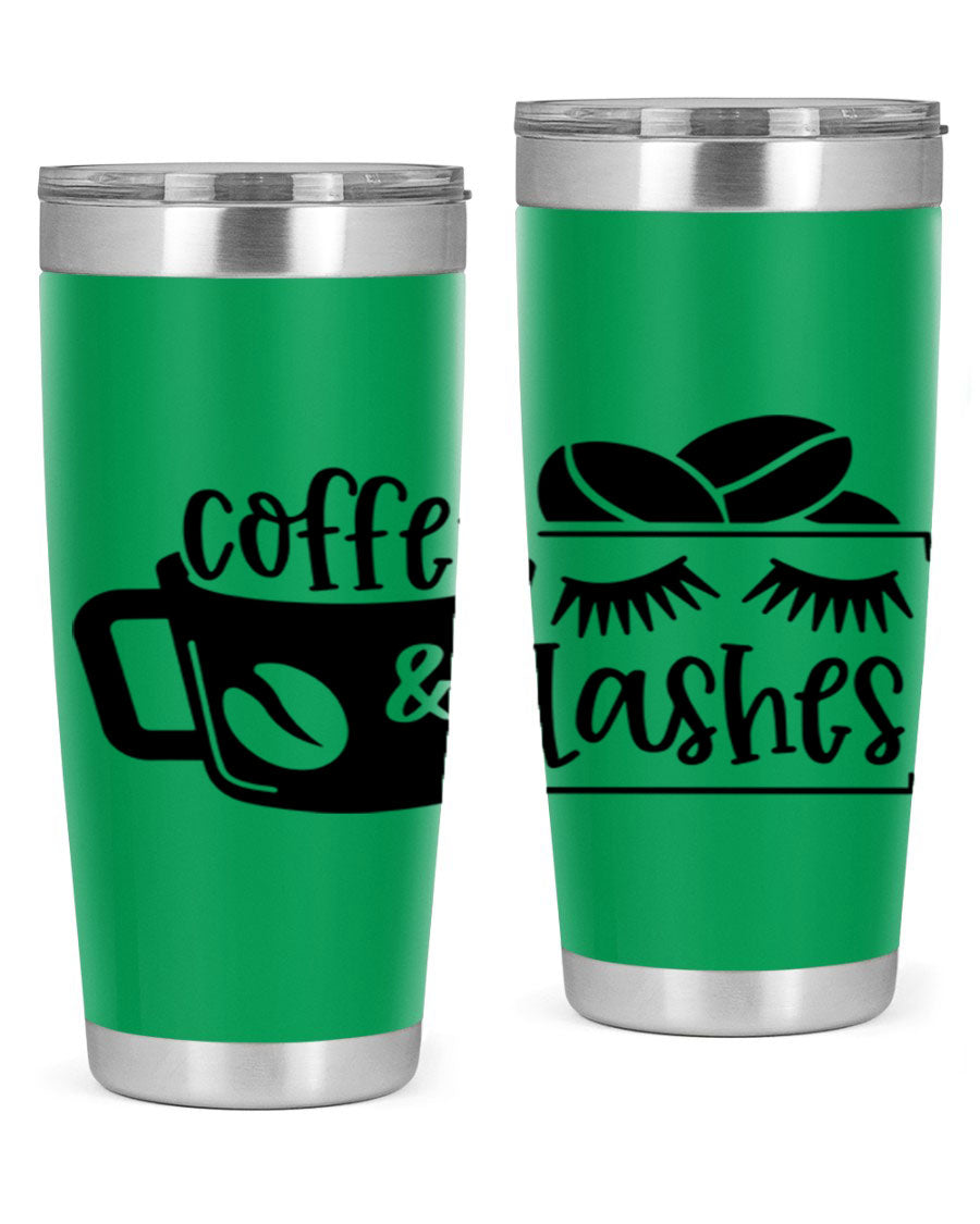 Coffee Lashes 176# Tumbler in stainless steel with a stylish design, perfect for hot and cold beverages.