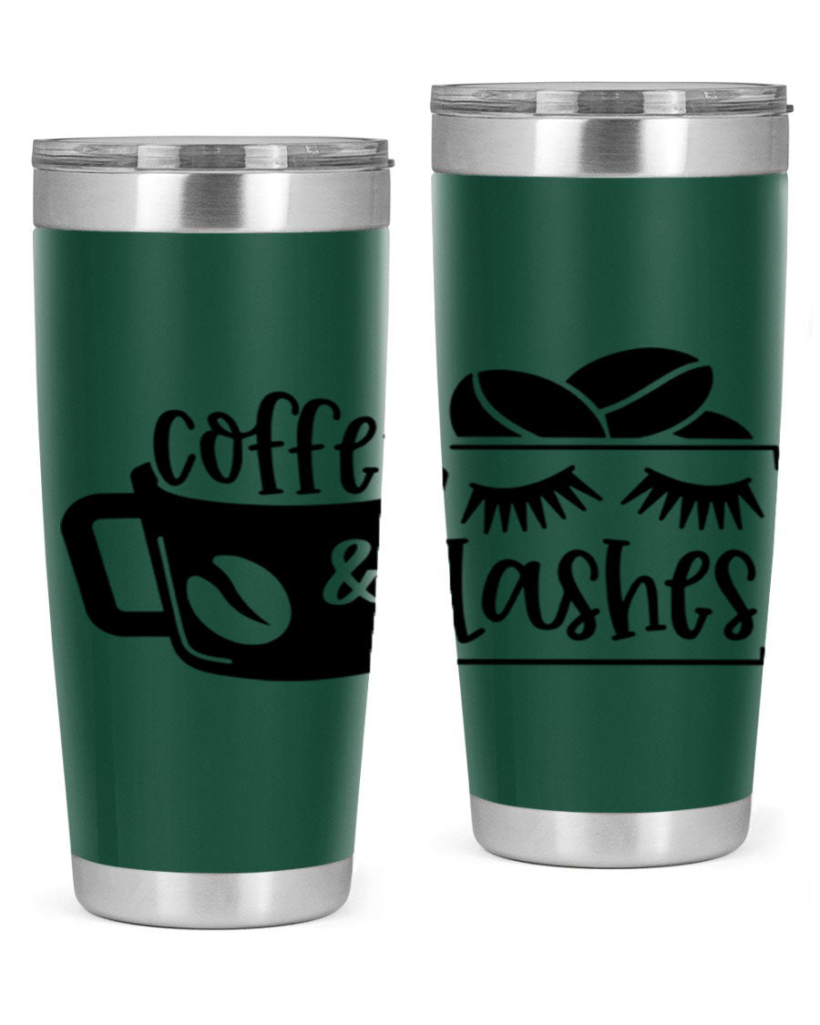 Coffee Lashes 176# Tumbler in stainless steel with a stylish design, perfect for hot and cold beverages.