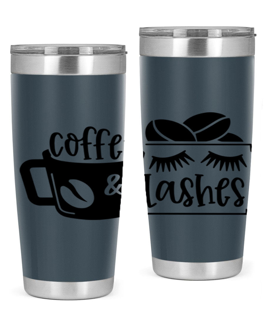 Coffee Lashes 176# Tumbler in stainless steel with a stylish design, perfect for hot and cold beverages.