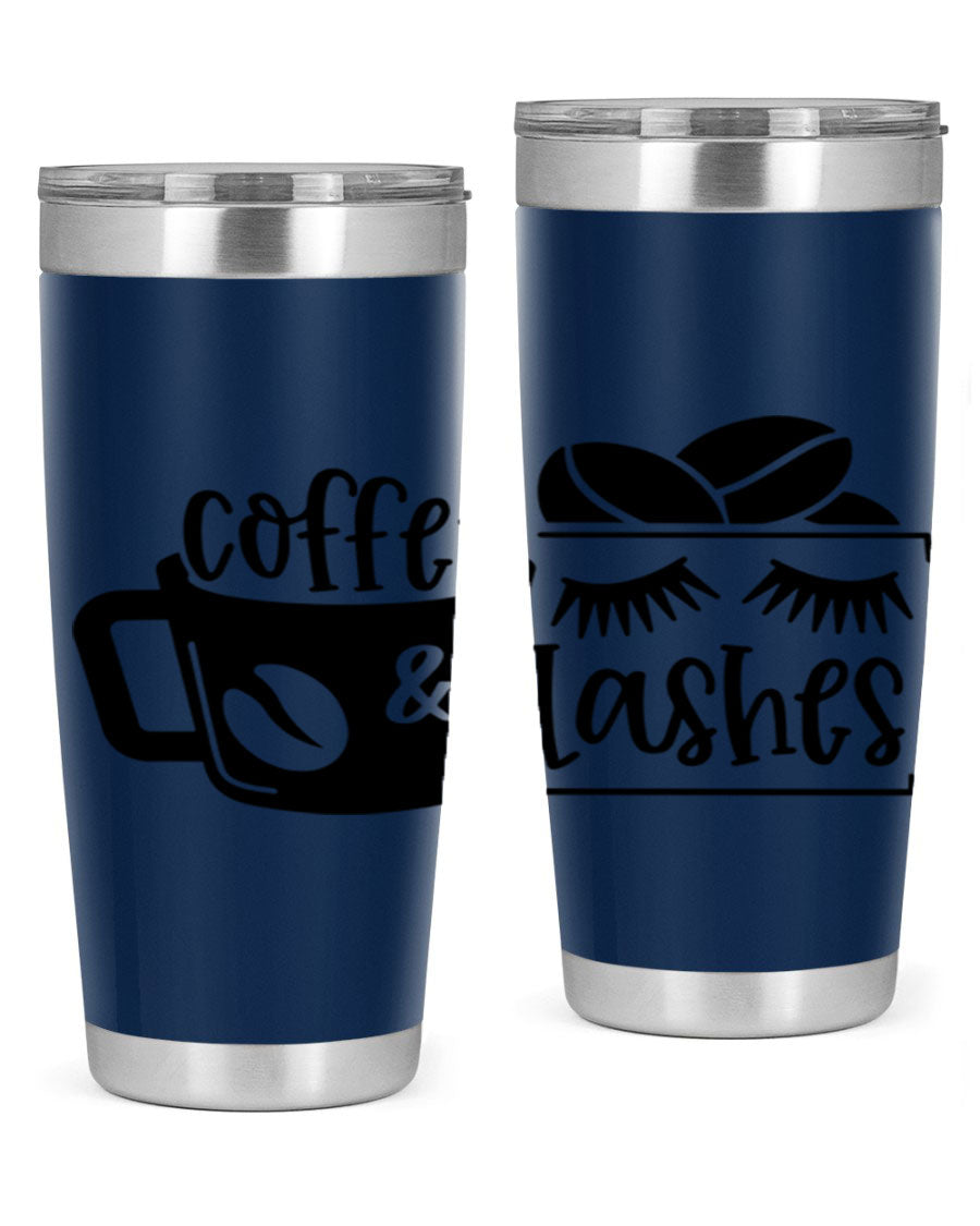 Coffee Lashes 176# Tumbler in stainless steel with a stylish design, perfect for hot and cold beverages.