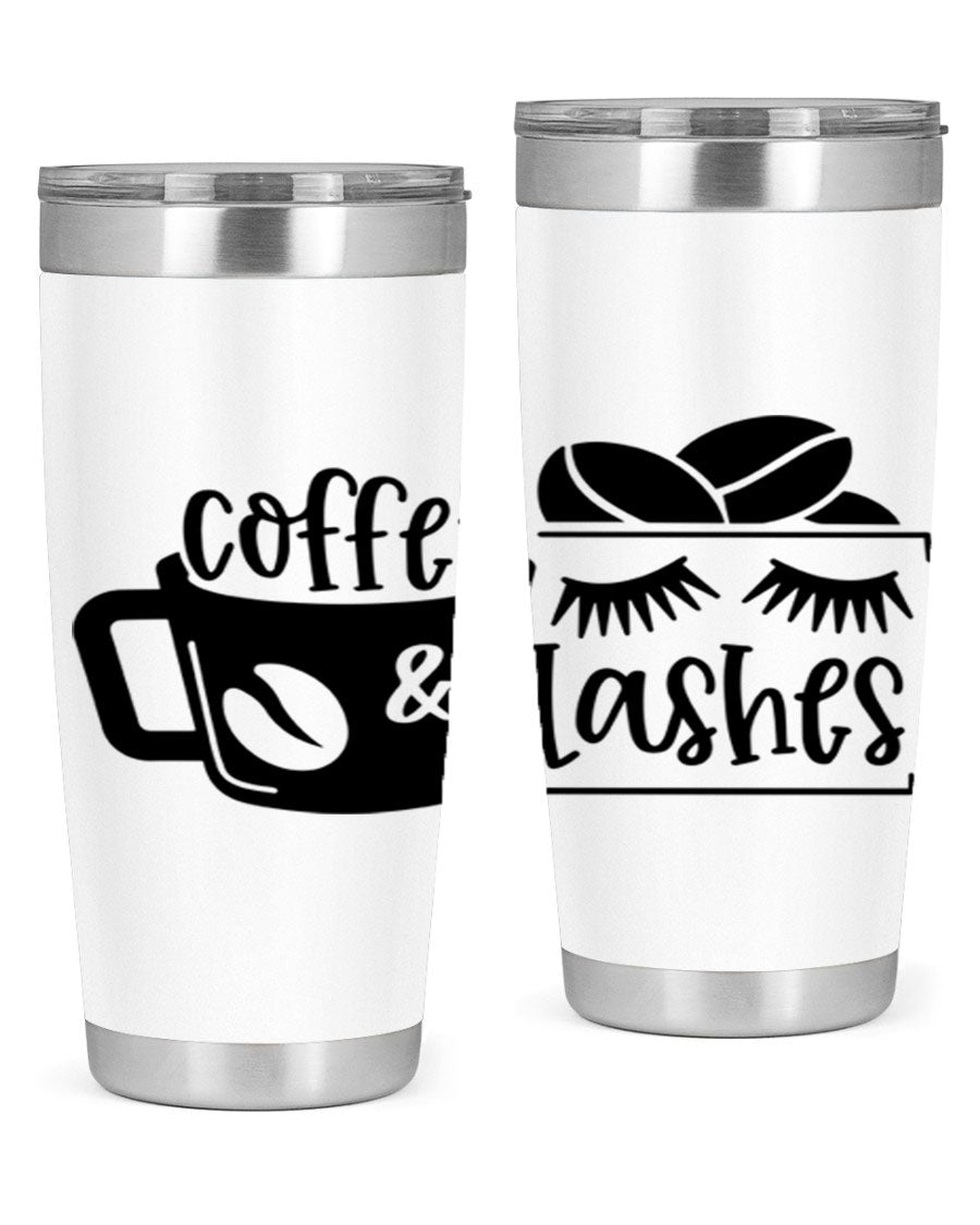 Coffee Lashes 176# Tumbler in stainless steel with a stylish design, perfect for hot and cold beverages.