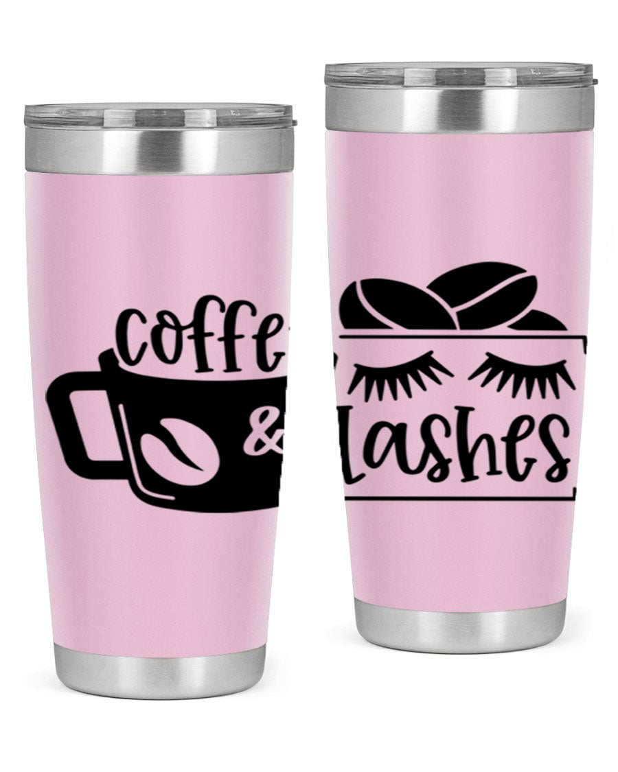 Coffee Lashes 176# Tumbler in stainless steel with a stylish design, perfect for hot and cold beverages.