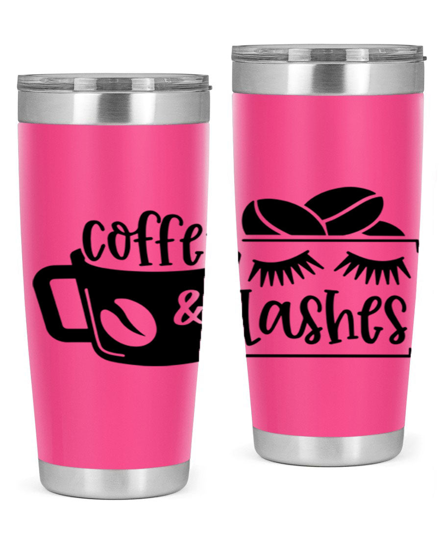 Coffee Lashes 176# Tumbler in stainless steel with a stylish design, perfect for hot and cold beverages.