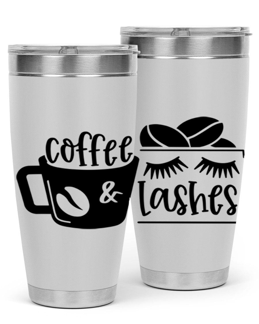 Coffee Lashes 176# Tumbler in stainless steel with a stylish design, perfect for hot and cold beverages.