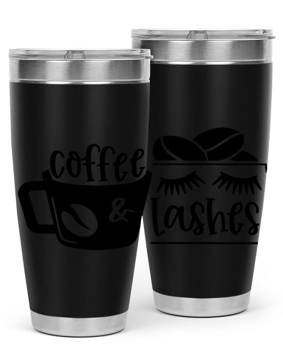 Coffee Lashes 176# Tumbler in stainless steel with a stylish design, perfect for hot and cold beverages.
